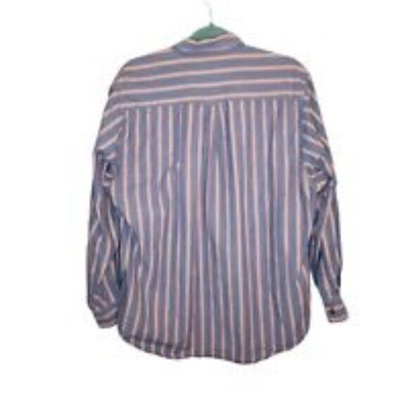 Boston Traders Mens Size M Blue Solid Long Sleeve Button Down Dress Shirt - Picture 4 of 8